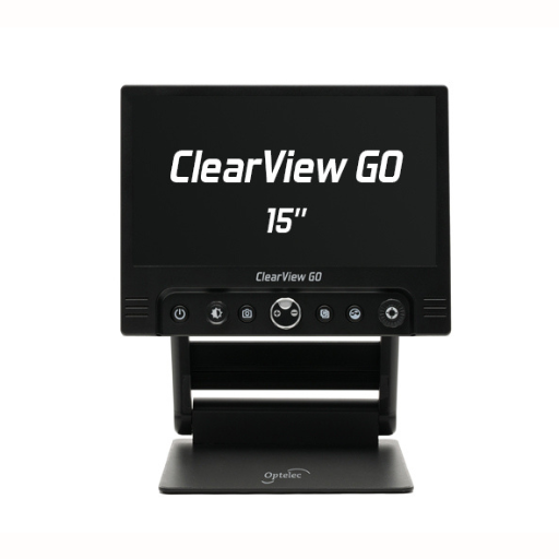 ClearView Go with white text on black background